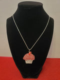 Pink Cupcake Necklace