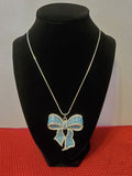 Blue and Silver Bow Necklace